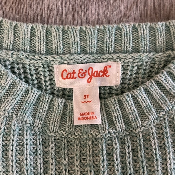 Blue/Green Girls Peplum Sweater - NWT, 5T - Picture 2 of 3